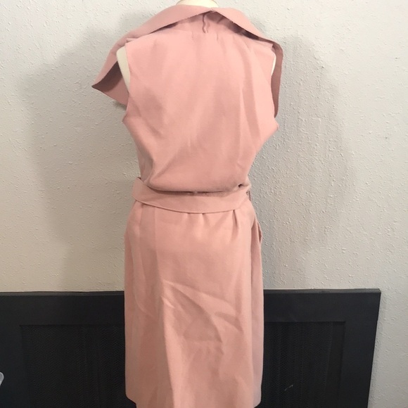 Missquided Mauve Pink Sleeveless Tie Front Duster with Pockets size 10 - Picture 4 of 13